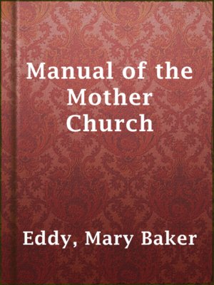cover image of Manual of the Mother Church